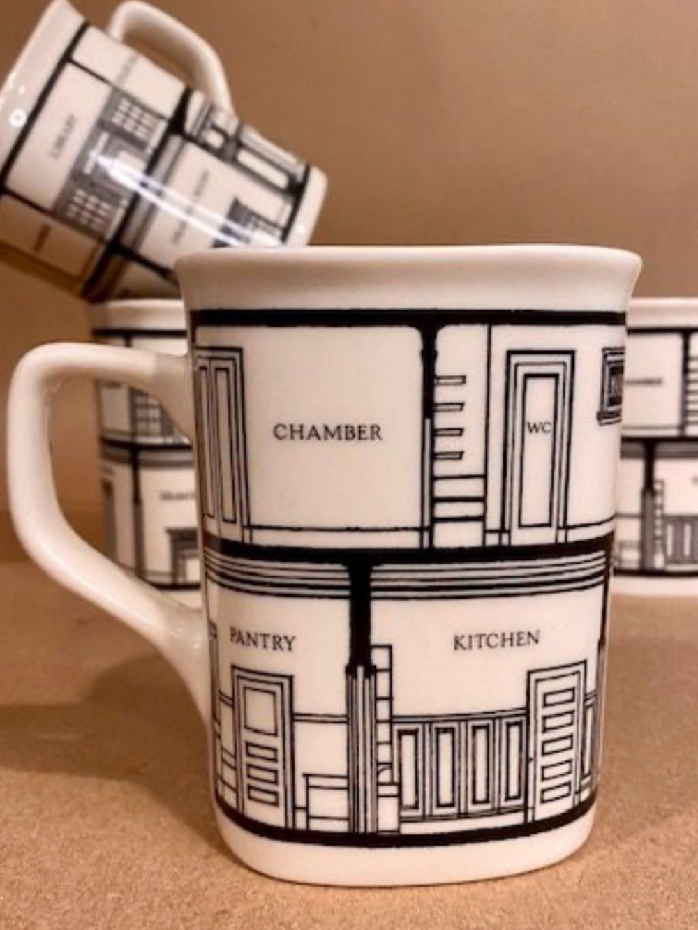 Fishs Eddy Blueprint Mug Limited Edition Architectural Floorplan